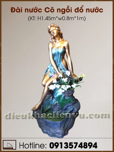 Đài nước Cô ngồi đổ nước đẹp